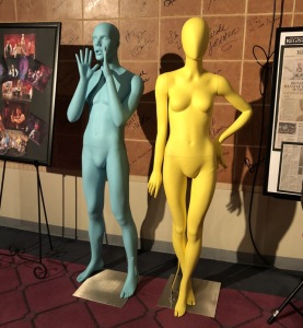 How brave am I to have stood this close to these mannequins in the lobby?  Good thing they're colorful! Photo by Karen Salkin.