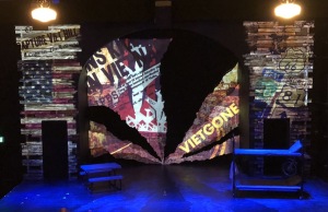 The set, with impressive projections. Photo by Karen Salkin.
