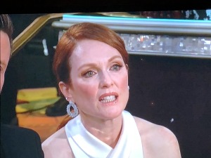 Some of the guests' faces during Jeff bridges speech.  Julianne Moore...