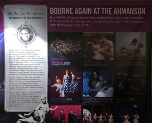 And the original showed-up in this giant poster on the wall of one of the side lobbies of the Ahmanson!  Can you spot it?  Photo by Karen Salkin.