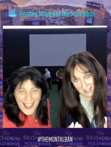 A "still" of a GIF, featuring Karen Salkin on the left.  (Her friend was moving more!)