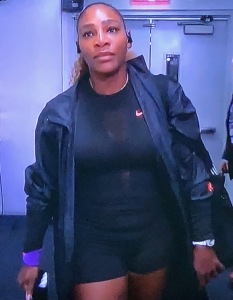 Serena Williams' on-court attire.  Photo by Karen Salkin.