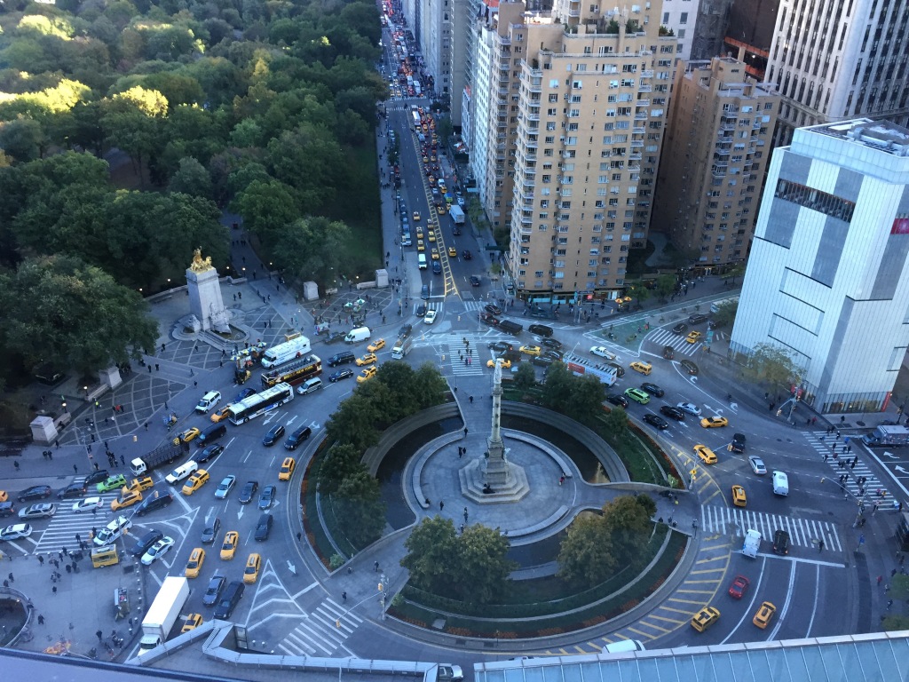 View of Columbus Circle, from the Mandarin Oriental. Photo by Karen Salkin.