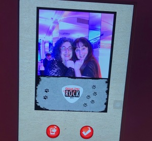Karen Salkin (on the left) in a photo booth pic, with a friend.