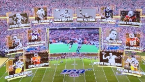 This is how they did those tributes, rather than announcing the players. Photo by Karen Salkin.