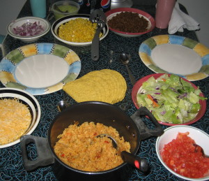 Karen Salkin's homemade Cinco de Mayo feast. Photo by Karen Salkin.