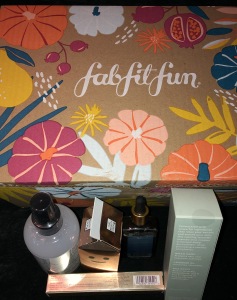 My FabFitFun box with just a few of the gifts inside it. Photo by Karen Salkin.