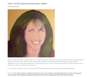 Karen Salkin's debut blog post for ClearClub.