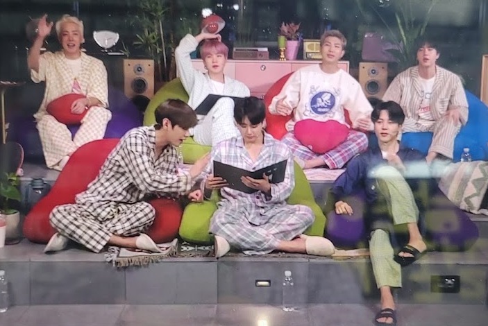 Wouldn't it be fun if the pajama-clad guys from BTS were on your party zoom?  (I'm showing THEM to respect the privacy of the actual people on our call last year.)