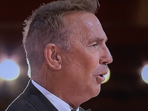 Okay, this one is beyond petty, but I took the pic, so I'm using it.  Kevin Costner needs to pluck those hairs from on top of the tip of his nose. Photo by Karen Salkin.