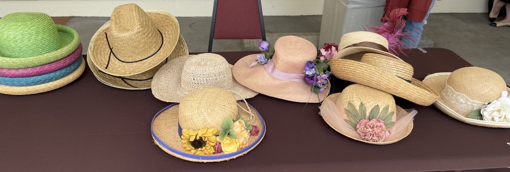 Some of the theatre's hat choices, (after many had already been spoken for.) Photo by Karen Salkin.