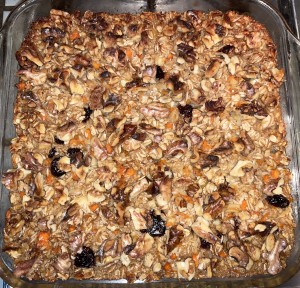 Just-out-of-the-oven Crunchy Baked Oatmeal. Photo by Karen Salkin.
