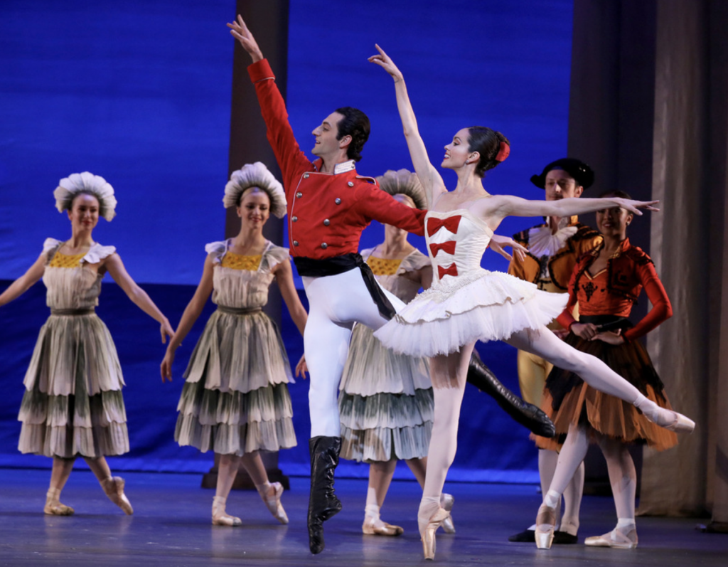 I don't have any images of  Petra Conti and Tigran Sargsyan and in The Sleeping Beauty, so here they are in the Los Angeles Ballet's The Nutcracker. Photo by Reed Hutchinson