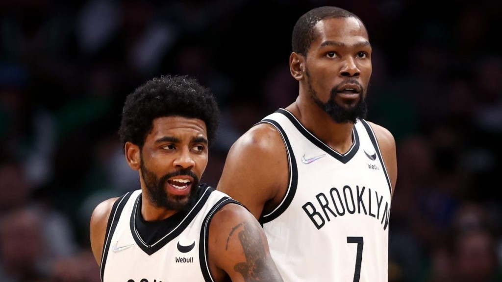 Kyrie Irving and Kevin Durant, both trying to leave the Brooklyn Nets after just assuming that their pairing on that team would win them multiple championships in the past few years. (They haven't even gotten close to ONE, by the way.)