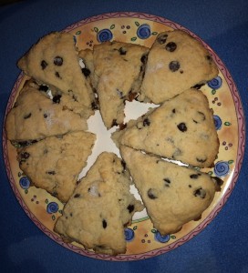 Chocolate chip scones that I baked myself!  Photo by Karen Salkin.