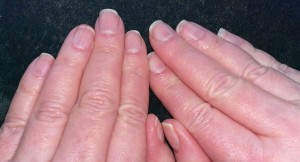 Start off with basic clean, groomed nails, like Karen Salkin's are here. Photo by Mr. X, as is the one of Karen Salkin at the top of this page.