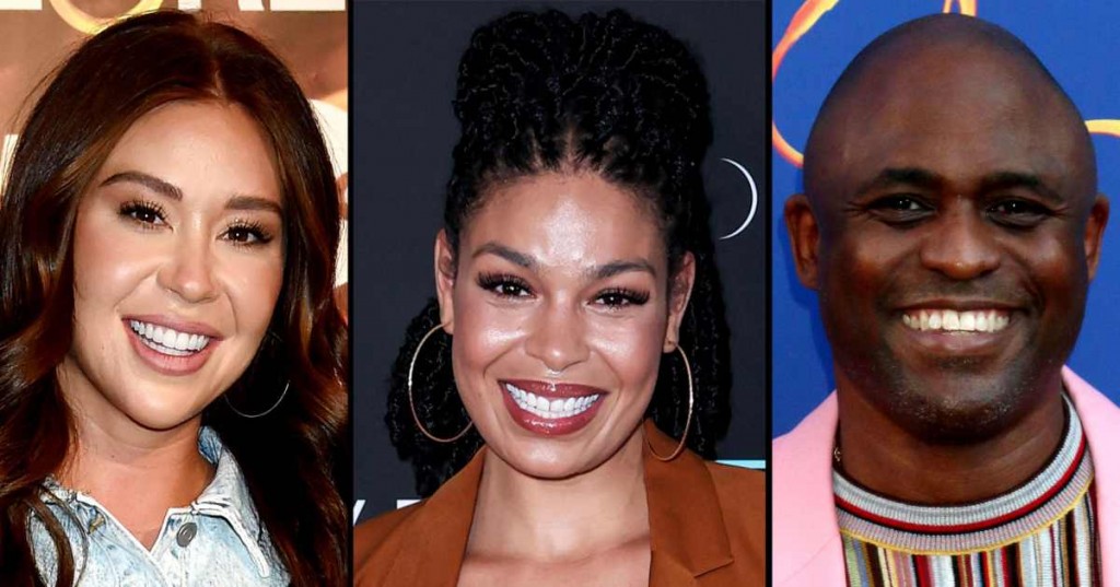 Three of only a handful of contestants this season I've ever heard of: (L-R) Bachelorette Gabby, Jordin Sparks, and Wayne Brady.