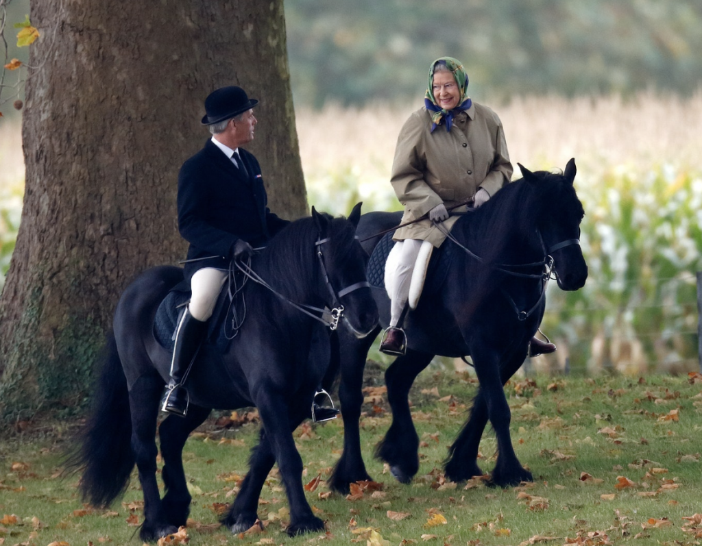 The Queen on a ride with her horse groom just this past June!