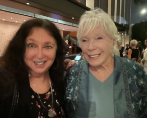 Karen Salkin, (in the worst selfie she's ever taken,) and Shirley MacLaine! Photo by Karen Salkin.