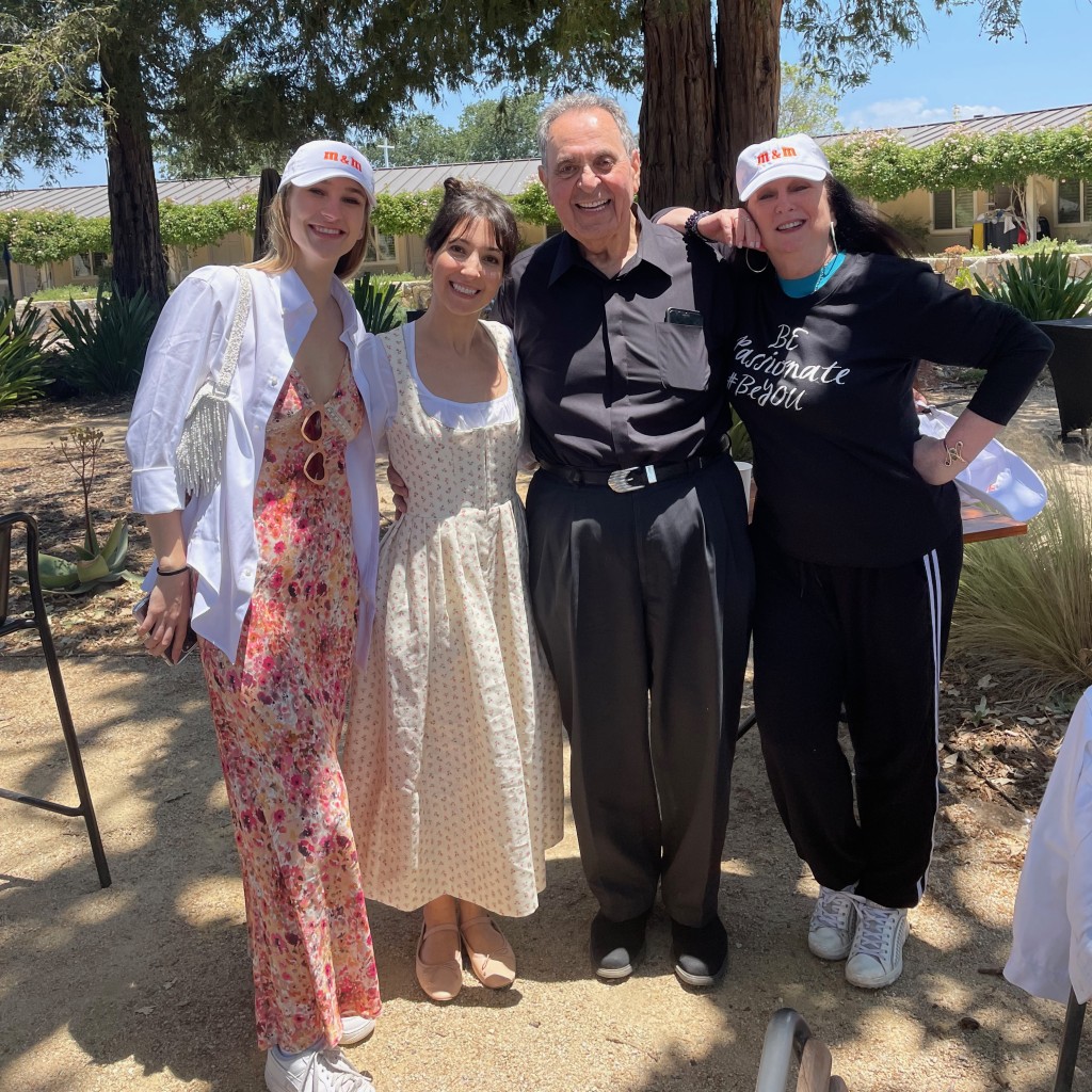 Karen Salkin closing out the week-end with the beautiful Greitzer fam during the farewell brunch at Hotel Ynez. (L-R) Emily Brooke, Mallory Blair, Manny Greitzer, and Karen Salkin. Photo by Harry Calianes.