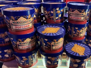 Some of the new El Capitan popcorn tubs. Photo by Karen Salkin, as is the one at the top of this page.