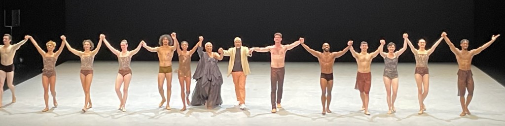 The curtian call, with Alonzo King in the middle. Photo by Karen Salkin.