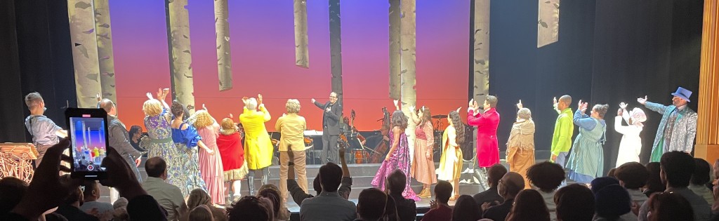 The curtain call again, to show you where the orchestra is. Photo by Karen Salkin.