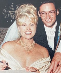 High Jackman and Deborra-lee Furness on their wedding day, looking sort-of like a boy and his mom, don't you think?