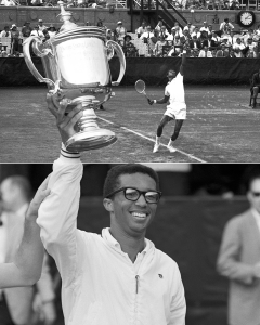 The great Arthur Ashe, after whom the US Open main court is now named, when he won the 1968 US Open.
