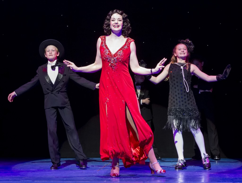 (L-R) Charlie Stover, Shelley Regner, and Addalie Burns in the big tap number. Photo by Craig Schwartz.