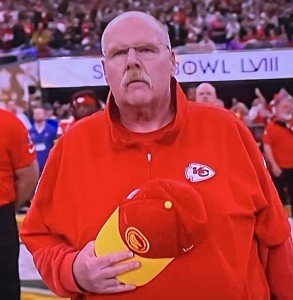 While I'm still on Coach Andy Reid, here's his reaction to... (Photo by Karen Salkin.)