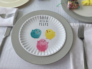 The cute place setting for each guest at the Malibu Easter brunch. Photo by Karen Salkin.