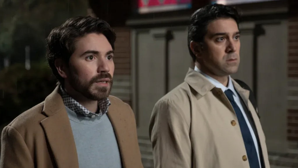 Noah Galvin on the left, with the actor who played a rabbi, in The Good Doctor.