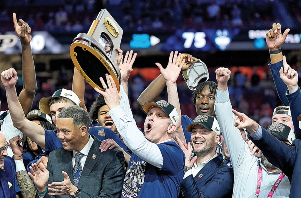 Danny Hurley and his UConn winning one of their two NCAA Championships.