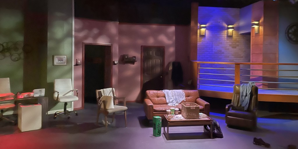 The set. Photo by Karen Salkin, as is the one of the cast at the top of this review.