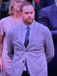 Andy Roddick, looking less than great as a guest in the Royal Box. Photo by Karen Salkin.