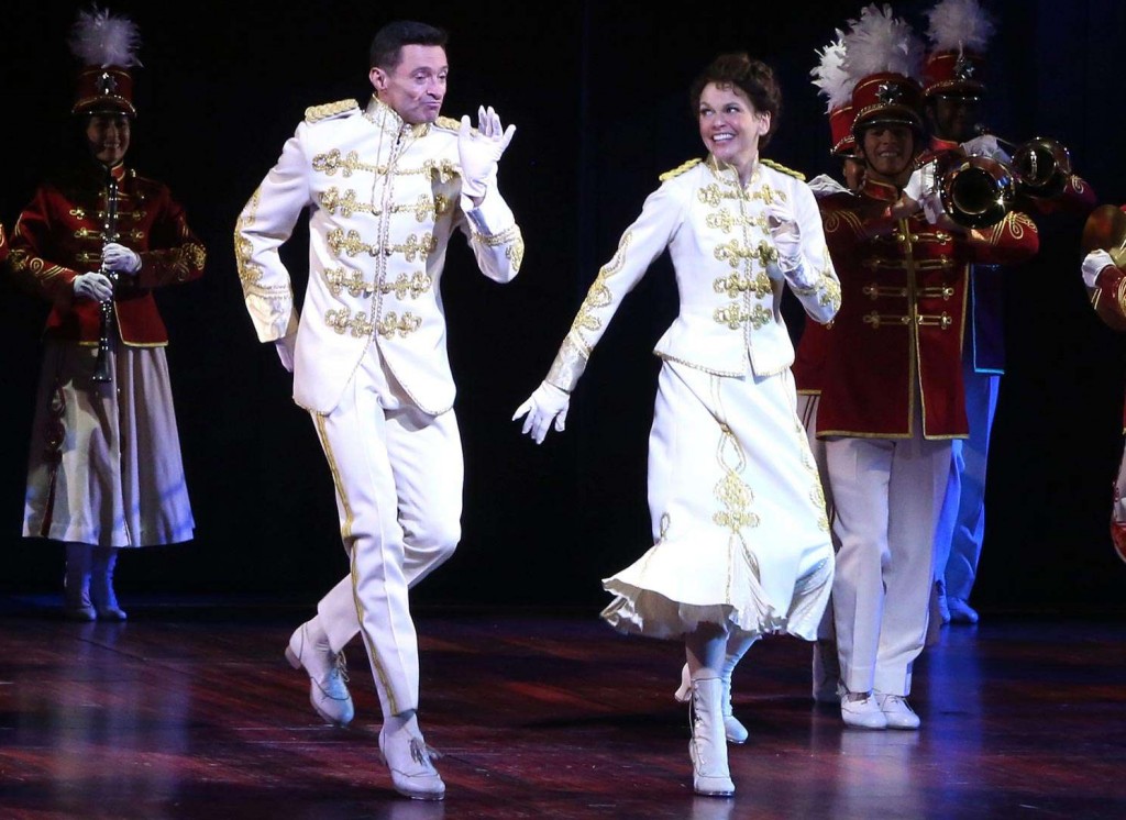 Hugh Jackman and Sutton Foster in The Music Man on Broadway.
