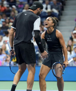 Mixed Doubles Champions Andrea Vavassori and Sara Errani. As I say about Mr. X, so Italian, so intense!