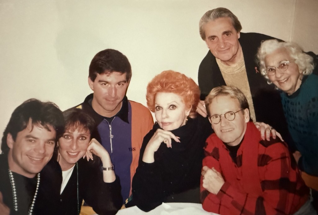 Karen Salkin, (second from left,) Carole Cook, (center, with the bright red hair,) and Tom Troupe, (standing to Carole's left.) 