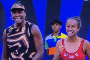 Happy Venus Williams and Leylah Fernandez. Photo by Karen Salkin.