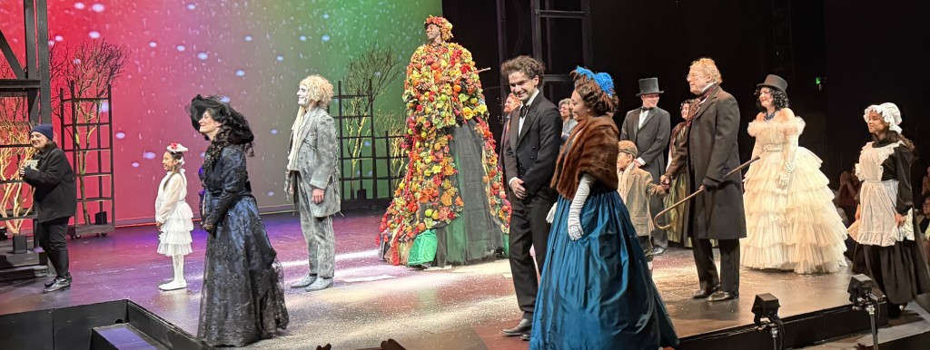 Part of the Opening Night curtain call--the actors bow to all the sections of the audience space! Photo by Karen Salkin.