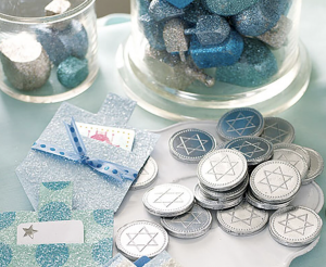 Pretty gelt and dreidels.