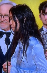 Chloe Zhao's filthy hair!  Photo by Karen Salkin.