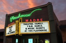 Sierra Madre Playhouse exterior at dusk 7963 pc Vic May