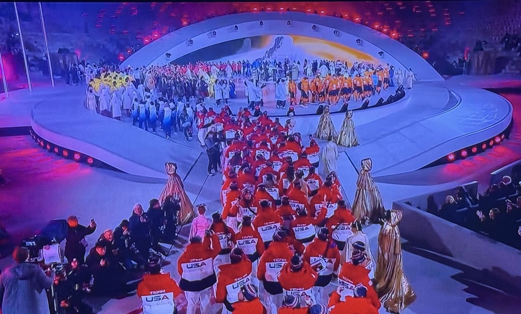 The athletes walking into the Closing Ceremony. Photo by Karen Salkin.