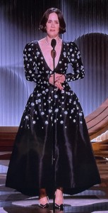 Sarah Paulson, looking like The Undertaker. Photo by Karen Salkin.