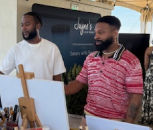 Johnny Ray Gill on the right, with a friend. Photo by Karen Salkin, as is the one above.