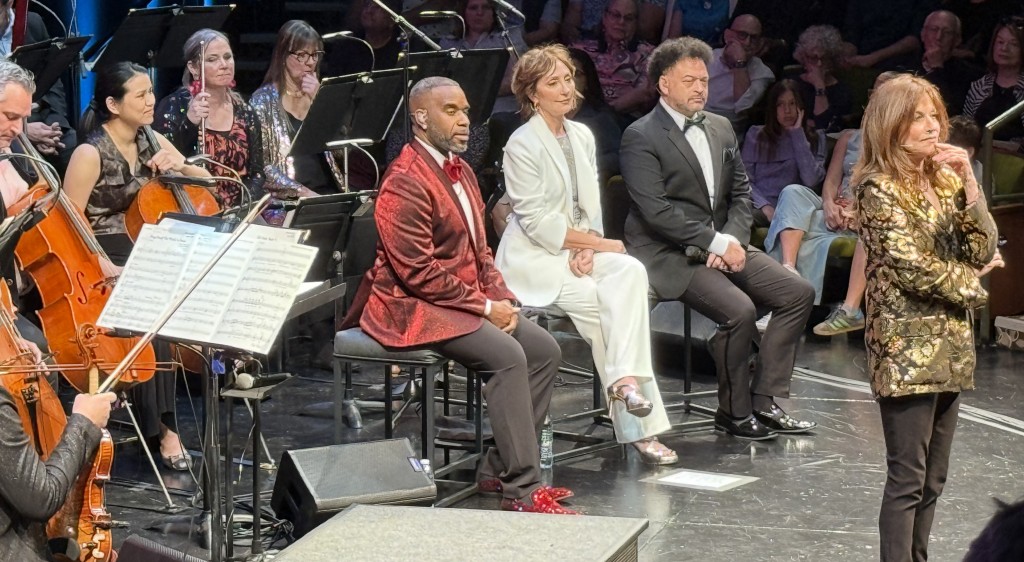 (Seated, L-R) LaVance Colley, Carmen Cusack, Nathan Granner, and Rachael Worby standing on the right. Photo by Karen Salkin.