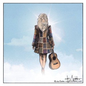 I saw this gorgeous cartoon by Michael de Adder on Facebook, and thought it's the perfect tribute to Dolly!